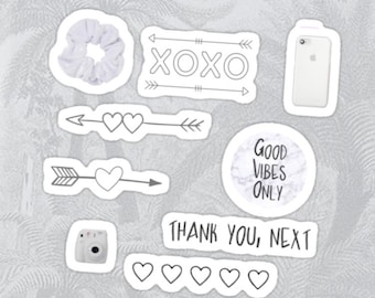 Black And White Aesthetic Stickers - Georges Site graphic regarding Aesthetic Stickers Printable referred to as Black And White Aesthetic Stickers - Georges Blog site